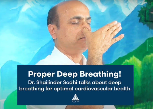 A person practicing deep breathing, sitting calmly with eyes closed, surrounded by a serene environment.