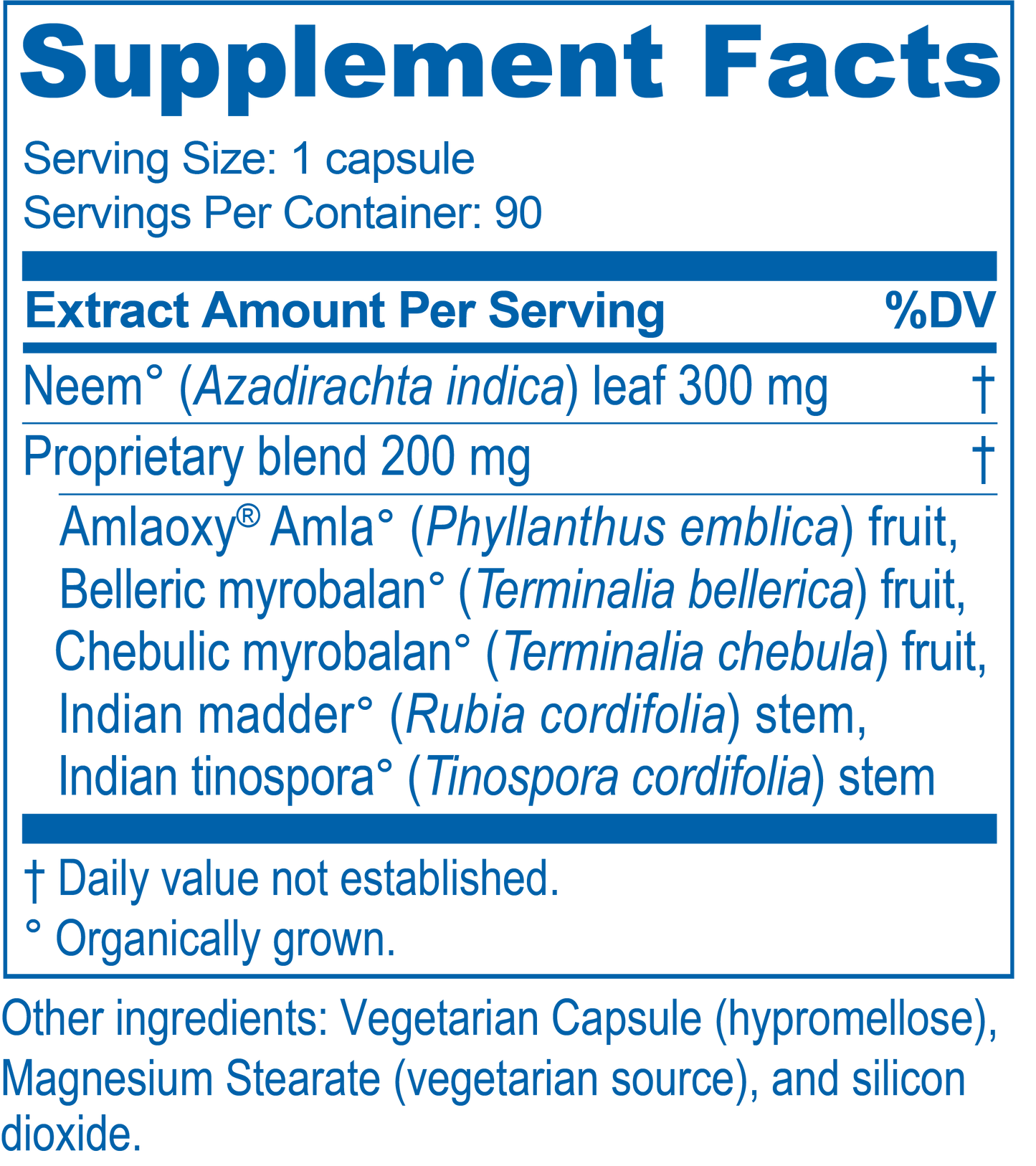 
                  
                    Neem Plus supplement facts by Ayush herbs herbal supplements
                  
                