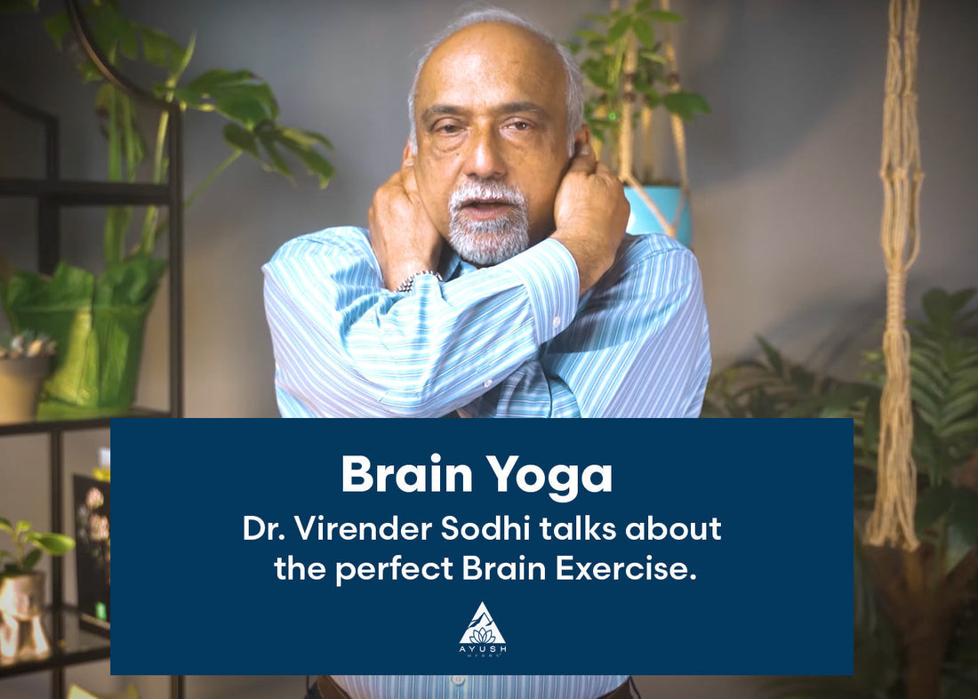 Dr. Virender Sodhi presenting insights on brain yoga, emphasizing optimal exercises for mental fitness.