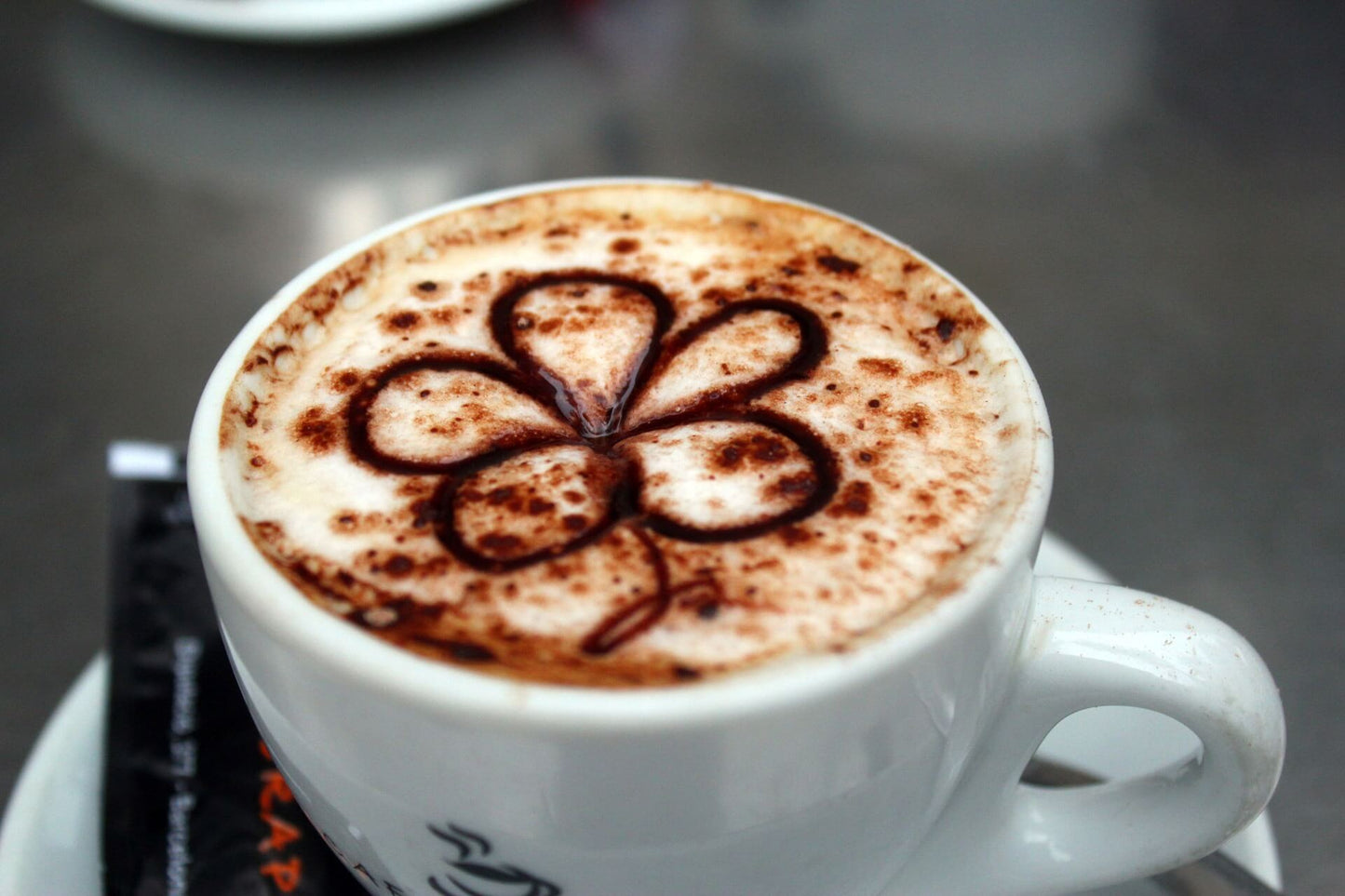 Coffee with a flower design on top