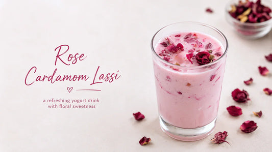 Rose Cardamom Lassi for summer and spring