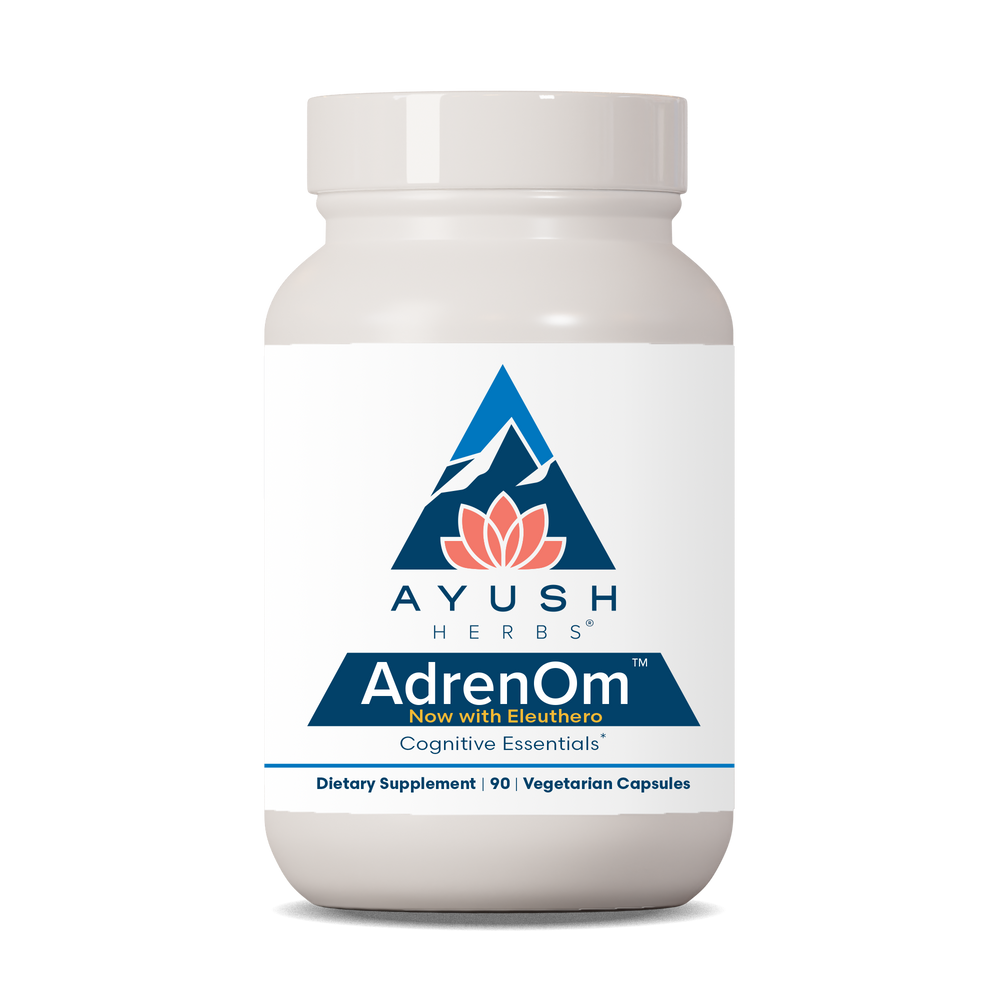 adrenOm bottle front by Ayush herbs herbal supplements