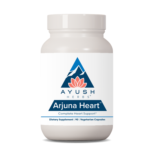 Arjuna Heart bottle front by Ayush herbs herbal supplements