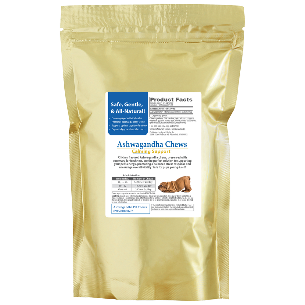 
                  
                    Ashwagandha Pet Chews Pouch back by Ayush Pet herbal supplements
                  
                