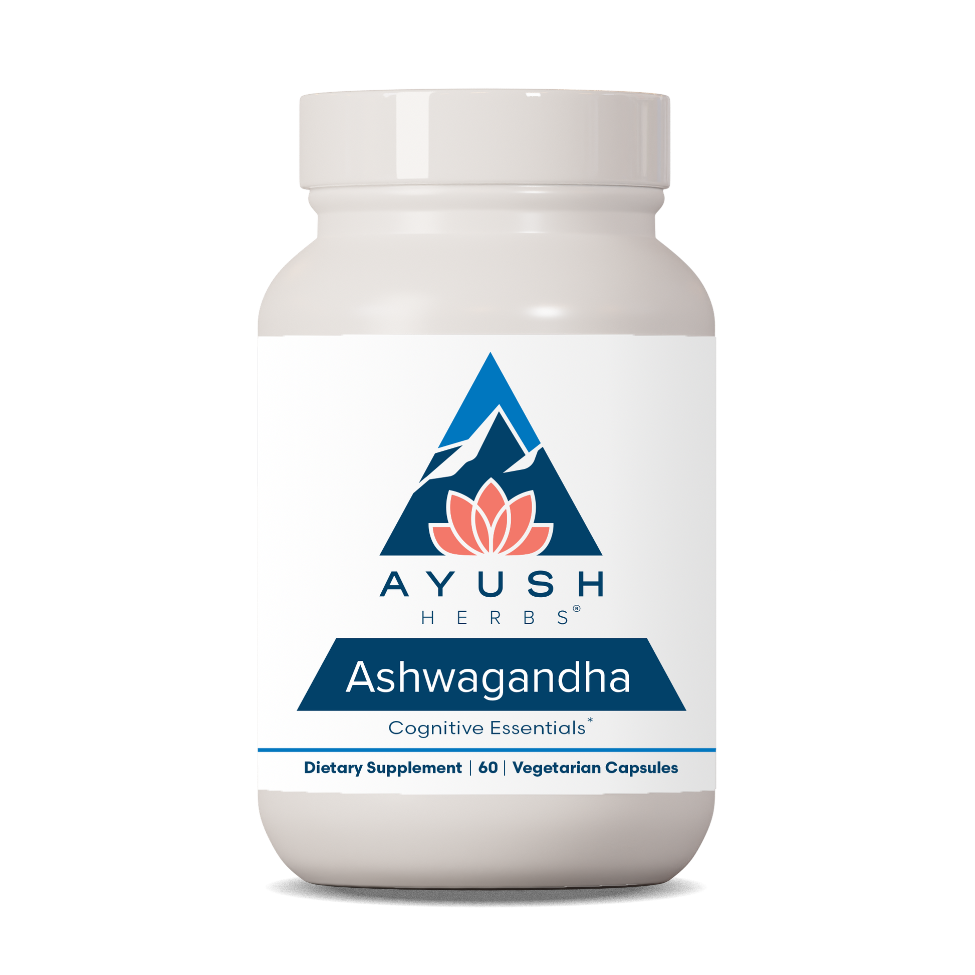 Ashwagandha 60 bottle front by Ayush herbs herbal supplements