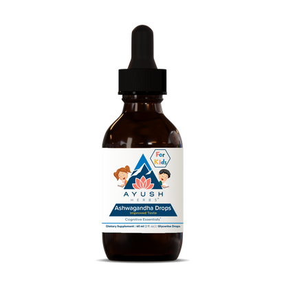 Ashwagandha Kids drops bottle front by Ayush herbs herbal supplements