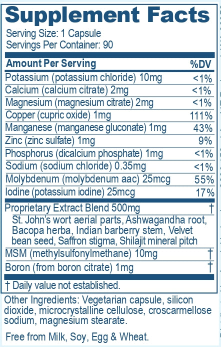 Supplement Facts side of AyuDep, a supplement by Ayush Herbs