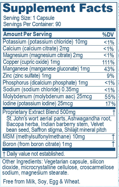 Supplement Facts side of AyuDep, a supplement by Ayush Herbs