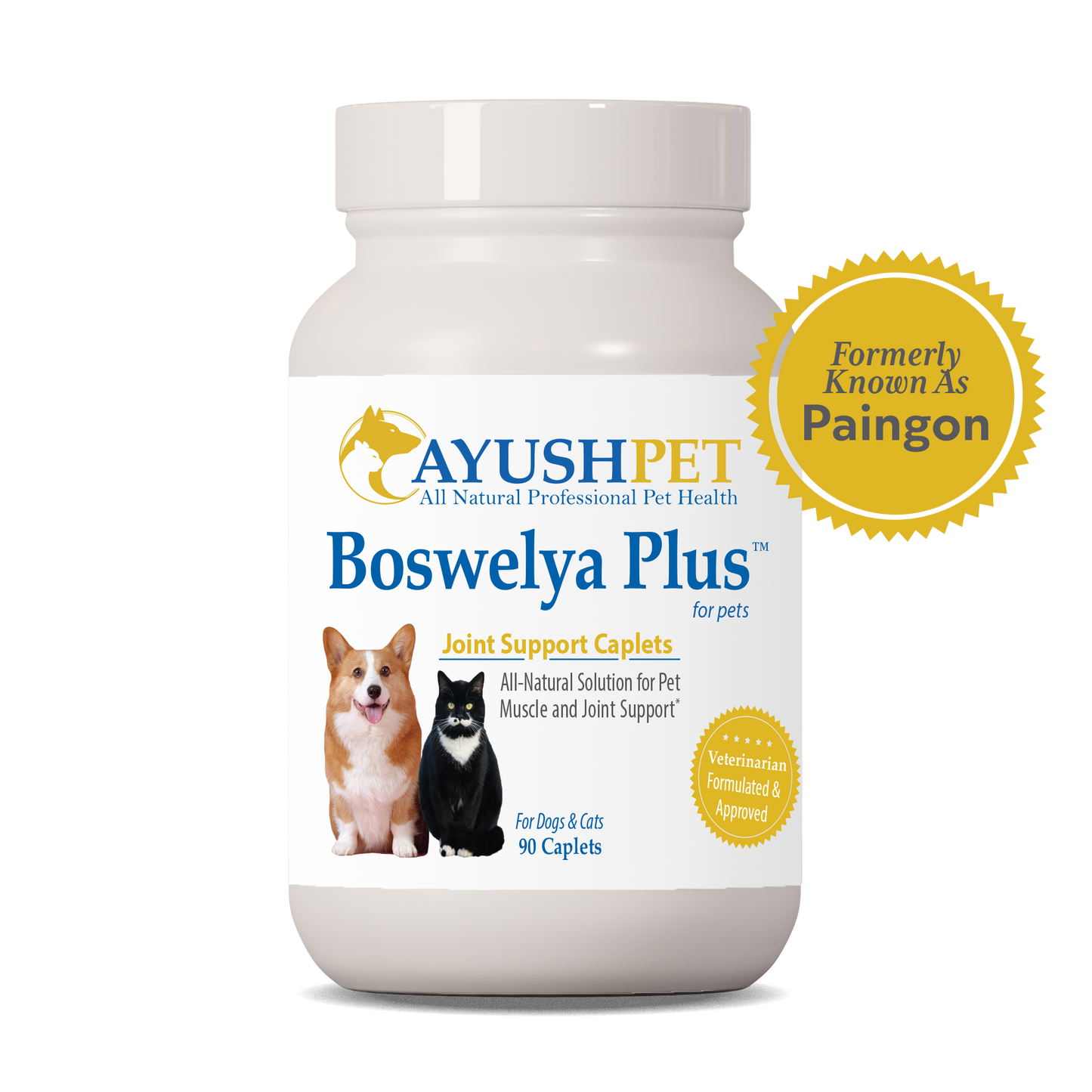 Boswelya Plus Pet Bottle front by Ayush Pet herbal supplements
