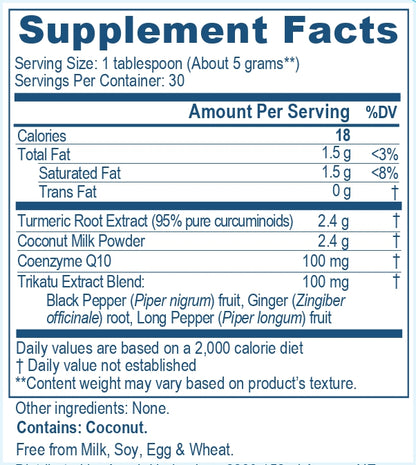 Supplement facts of CoCurmin, a product of Ayush Herbs