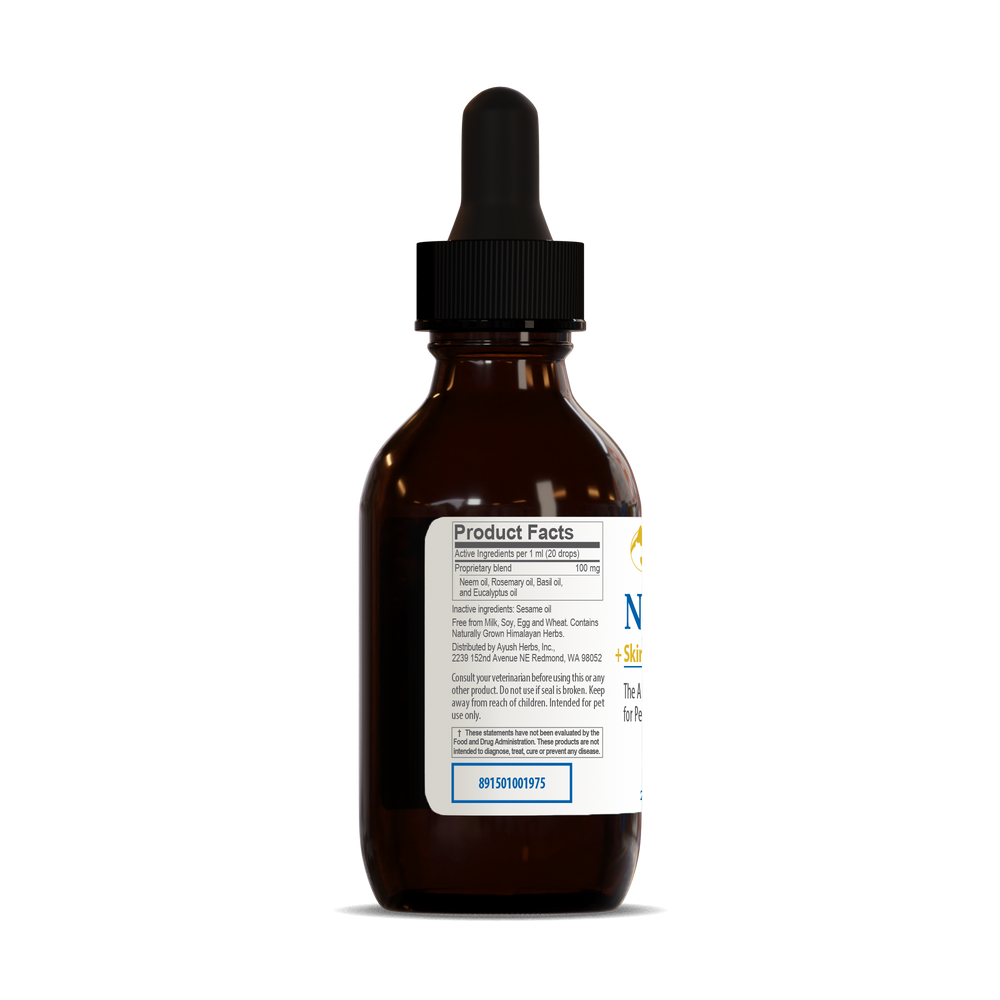
                  
                    Neem Ear Drops Bottle left side by Ayush Herbs Pet herbal supplements
                  
                