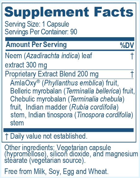 image of facts section of Neem Plus, a product of Ayush herbs