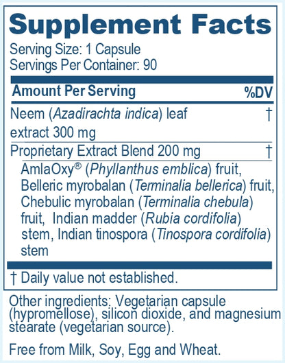 image of facts section of Neem Plus, a product of Ayush herbs