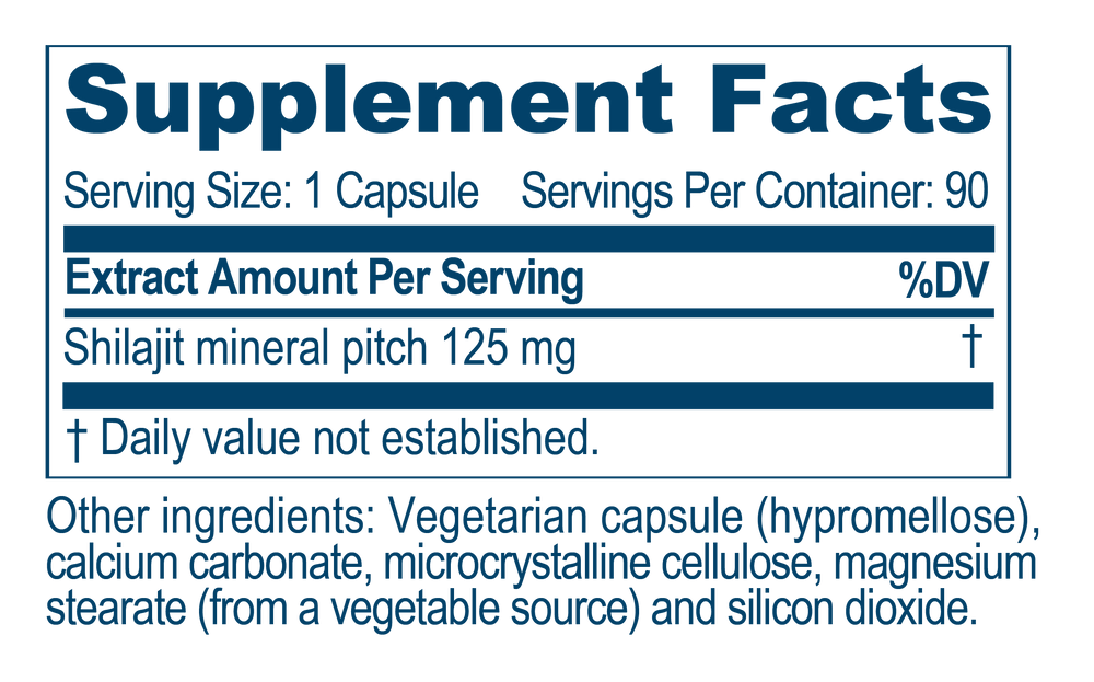 
                  
                    Shilajeet Mumiyo supplement facts by Ayush herbs herbal supplements
                  
                