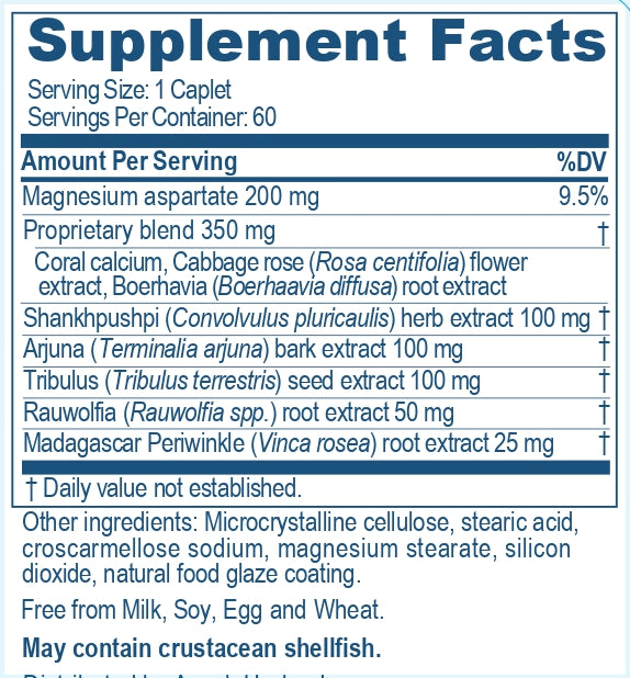 Supplement facts of Carditone, a product of Ayush Herbs