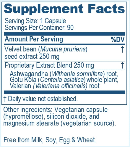 Supplement facts of Macuna Plus, a supplement by Ayush Herbs