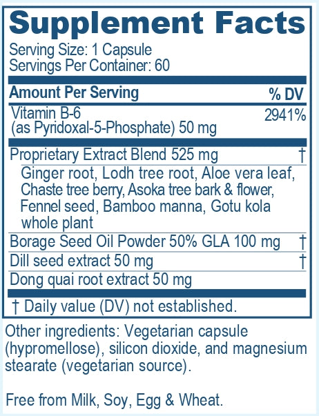 Supplement facts of ReguCycle, a supplement by Ayush Herbs