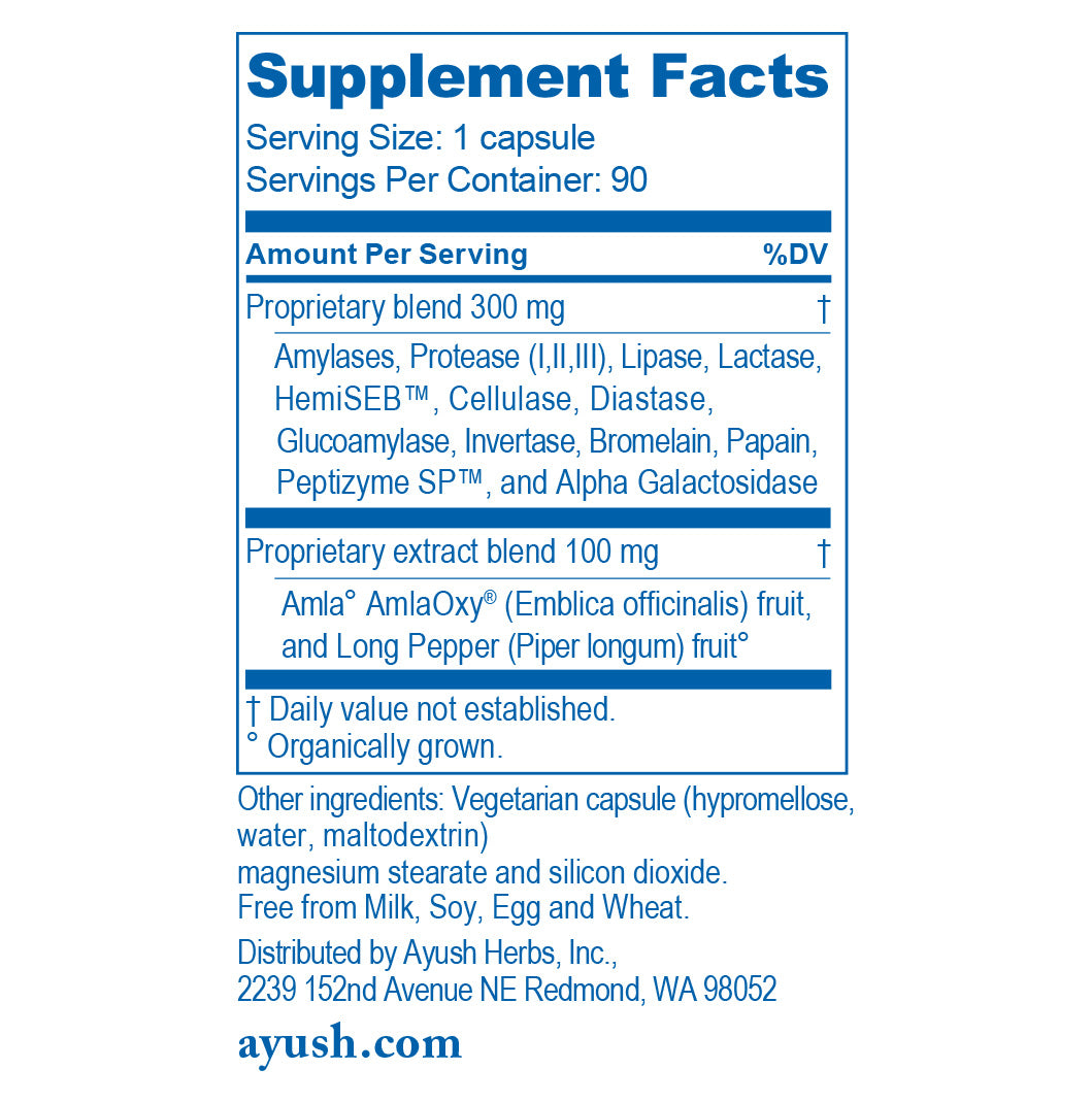 
                  
                    Vegenzyme supplement facts by Ayush herbs herbal supplements
                  
                
